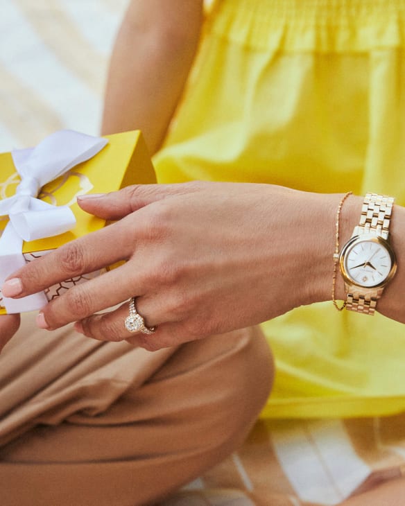 Alex Gold Tone Stainless Steel 28mm Watch in Ivory Mother-of-Pearl