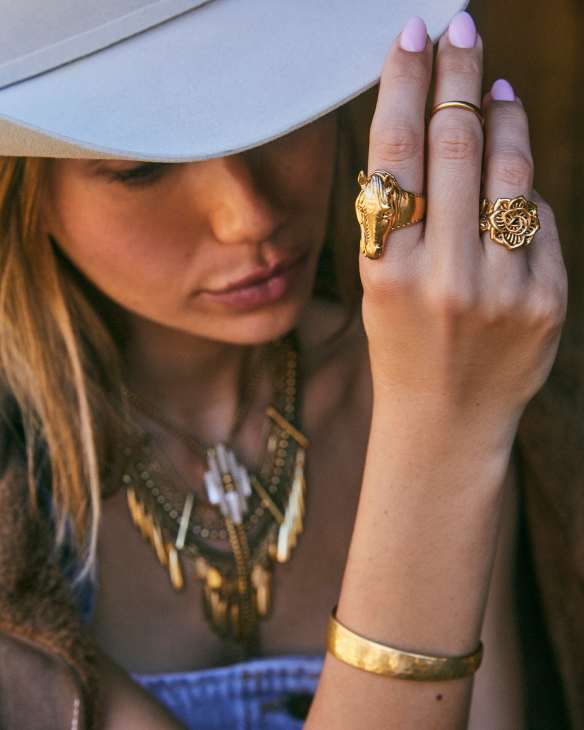 Ansel Rose Cocktail Ring in Vintage Gold