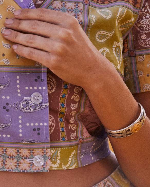 Ansel Rose Cuff Bracelet in Mixed Metal