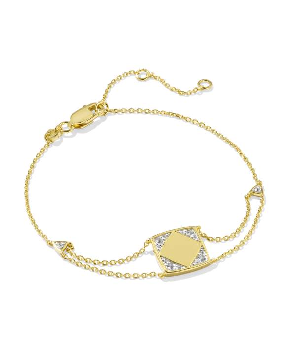 Ashby 18k Gold Vermeil Chain Bracelet in White Topaz