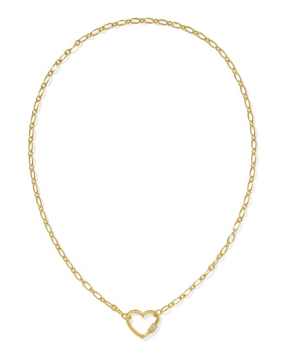 Bristol 18k Gold Vermeil Heart Pendant Necklace in White Topaz
