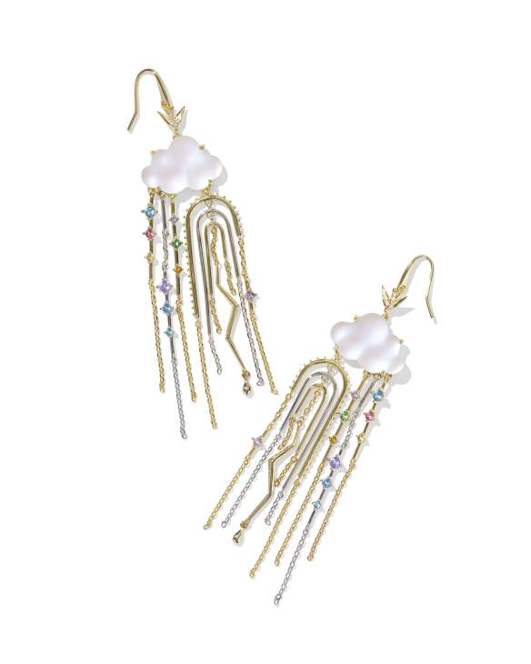 Celeste Cloud Mixed Metal Statement Earrings