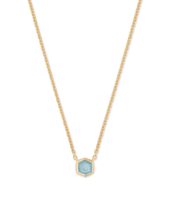 Davie 18k Gold Vermeil Pendant Necklace in Aquamarine