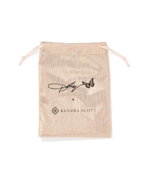 Dolly Parton x Kendra Scott Gold Butterfly Cocktail Ring in Light Pink Iridescent Abalone