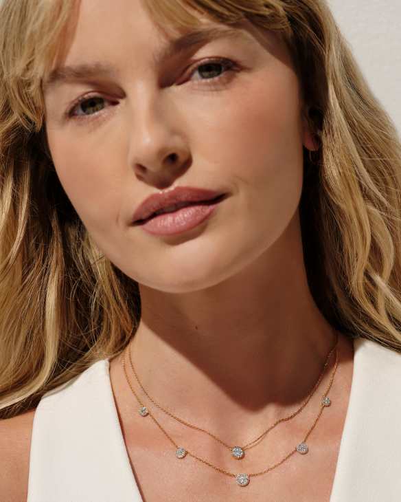 Kristen 18k Gold Vermeil Strand Necklace in White Topaz