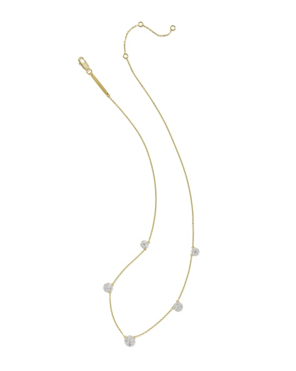 Kristen 18k Gold Vermeil Strand Necklace in White Topaz