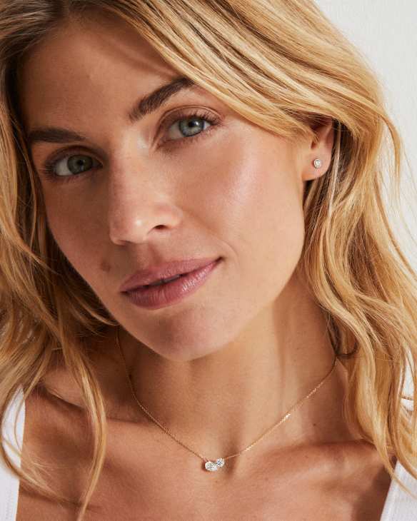 Lab Grown White Diamond Audrey Stud Earrings in 14k Yellow Gold