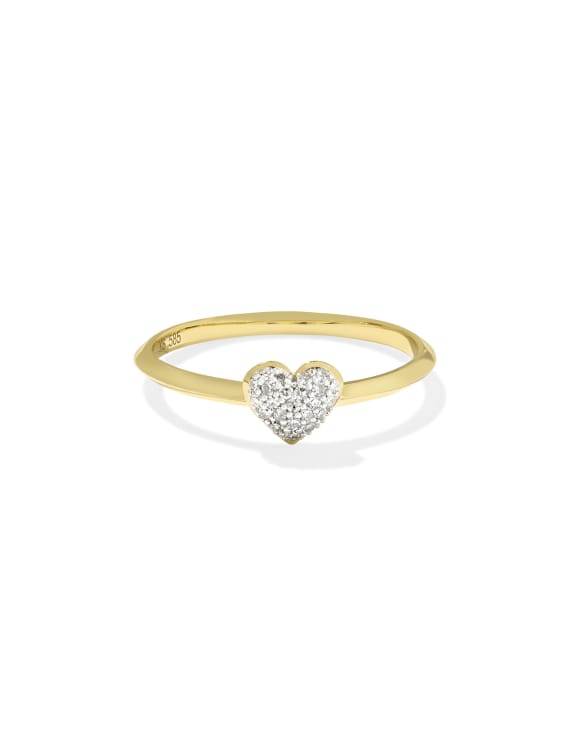 Madeline 14k Yellow Gold Band Ring in White Diamond