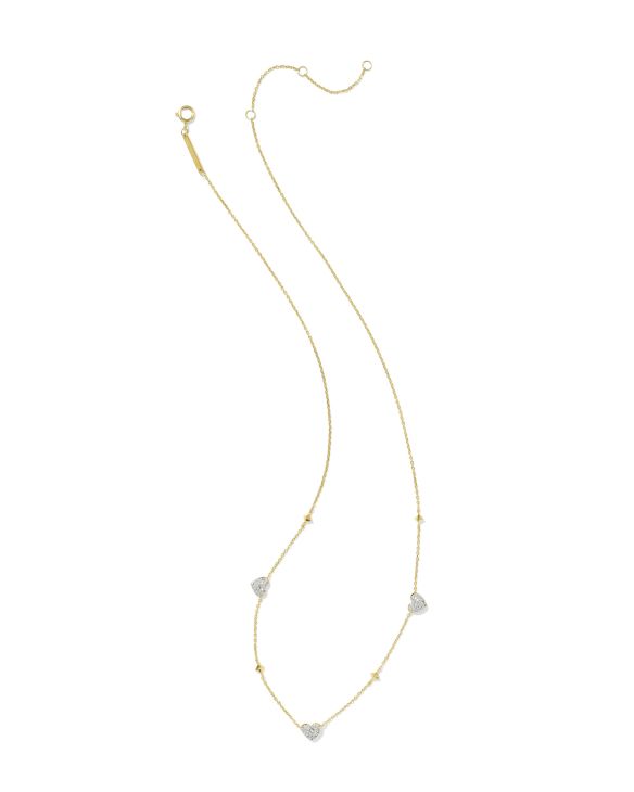 Madeline 14k Yellow Gold Strand Necklace in White Diamond