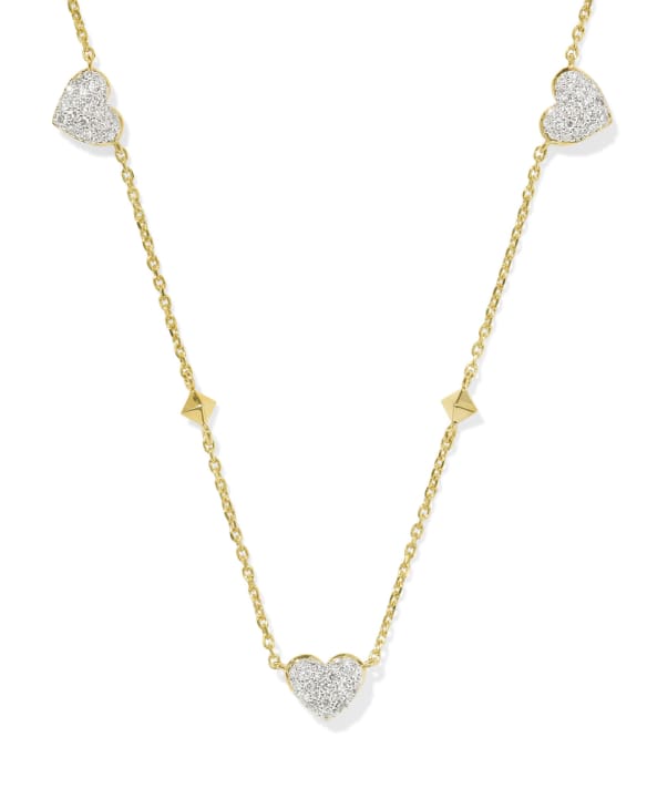 Madeline 14k Yellow Gold Strand Necklace in White Diamond