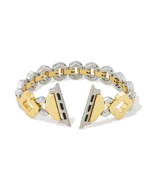 Medallion Watch Band in Two Tone Stainless Steel