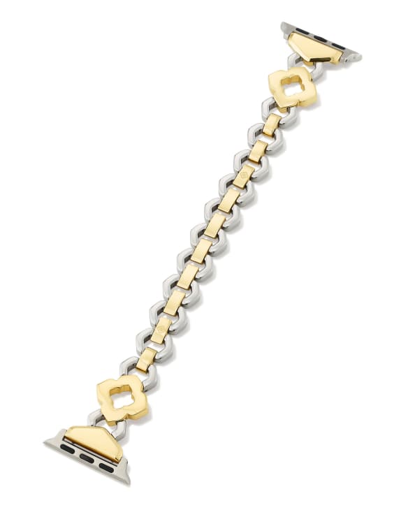 Medallion Watch Band in Two Tone Stainless Steel