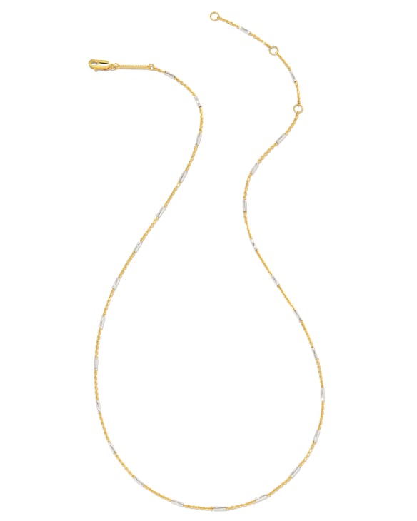 Roll Bar Chain Necklace in Mixed Metal