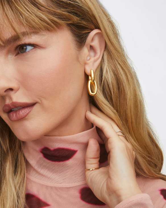 Ryleigh Wide Convertible Earrings in 18k Gold Vermeil