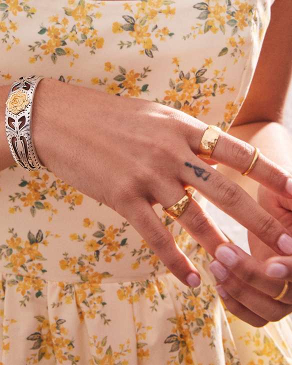 Terra Ring Set of 3 in Vintage Gold