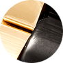 Dira 3 Link Watch Band in Gold Tone & Black Stainless Steel